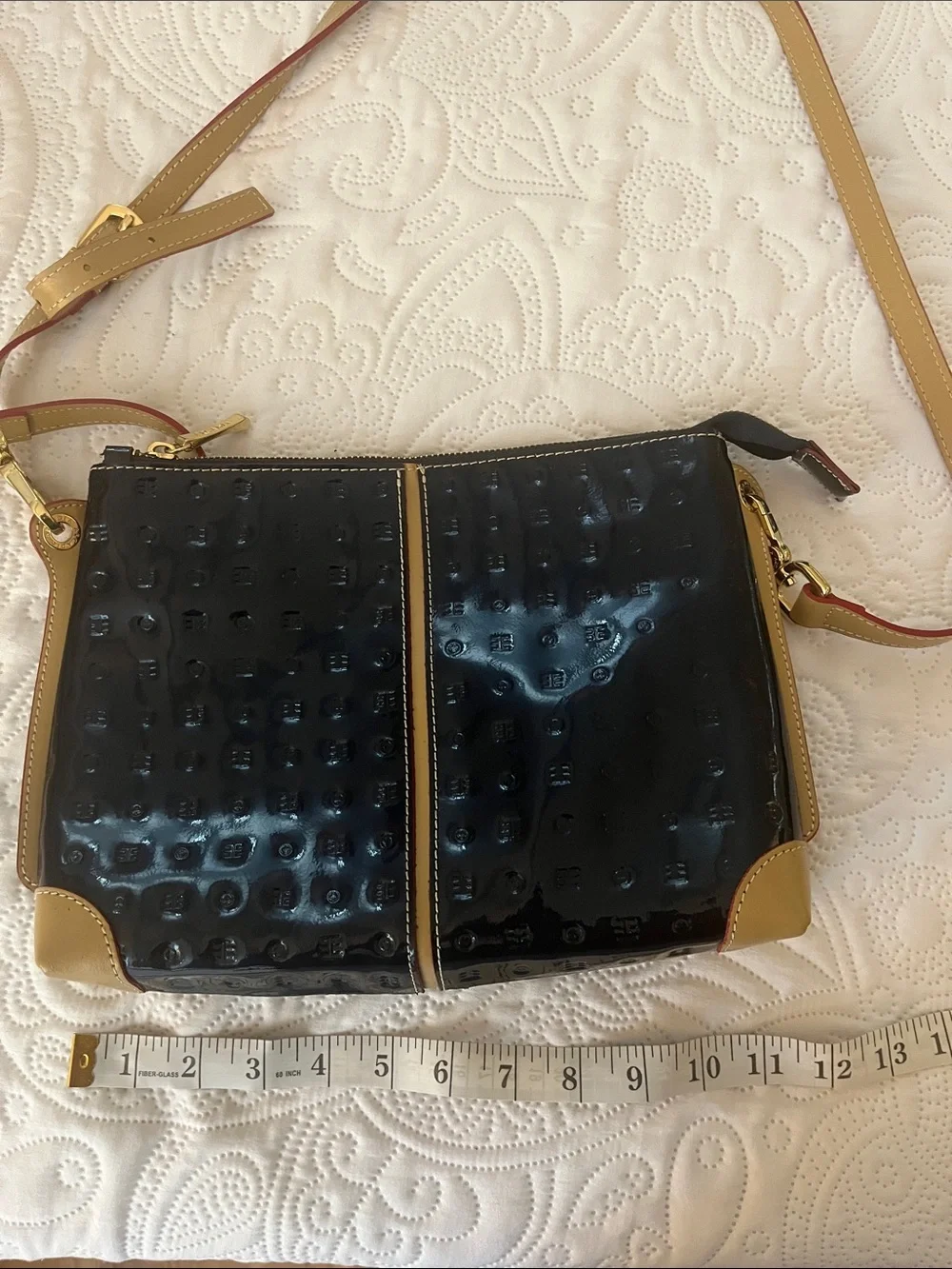 Arcadia Genuine Italian Navy Patent Leather Crossbody Bag – Made in Italy – NWOT